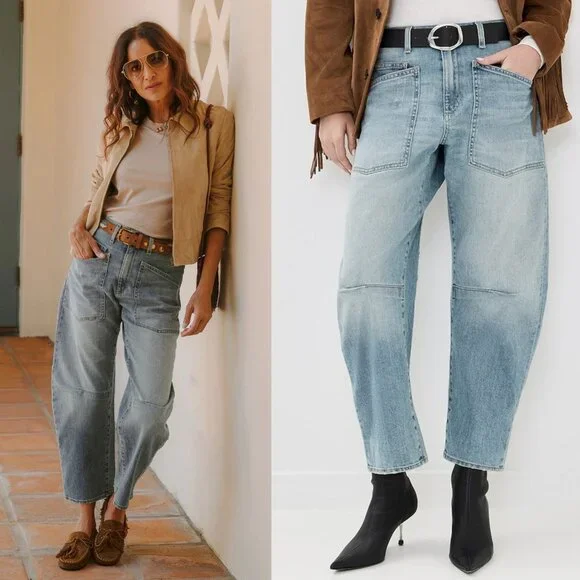 Nili Lotan Shon Jean Summer‎ Wash Barrel Leg Denim Size 31 - Picture 10 of 10